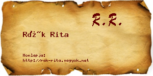 Rák Rita névjegykártya