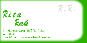 rita rak business card